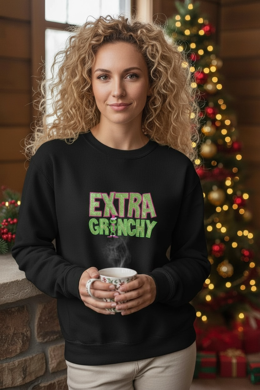 Christmas Glitter Appliqué Sweatshirt
