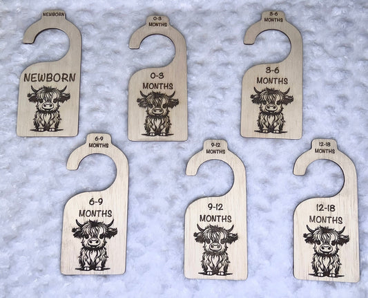 Highland Cow closet dividers for baby’s room